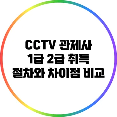 CCTV 관제사 1급 2급 취득 절차와 차이점 비교