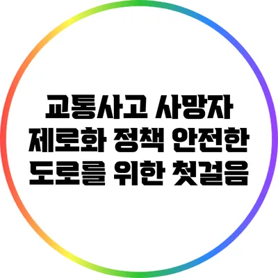 교통사고 사망자 제로화 정책: 안전한 도로를 위한 첫걸음