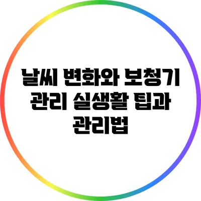 날씨 변화와 보청기 관리: 실생활 팁과 관리법