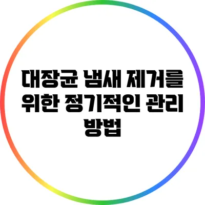 대장균 냄새 제거를 위한 정기적인 관리 방법