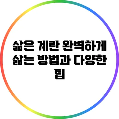 삶은 계란: 완벽하게 삶는 방법과 다양한 팁