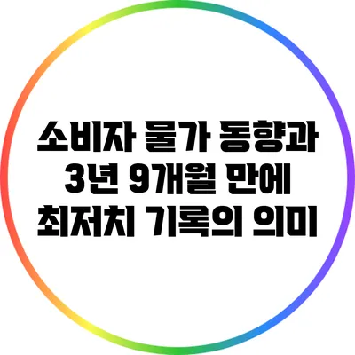 소비자 물가 동향과 3년 9개월 만에 최저치 기록의 의미