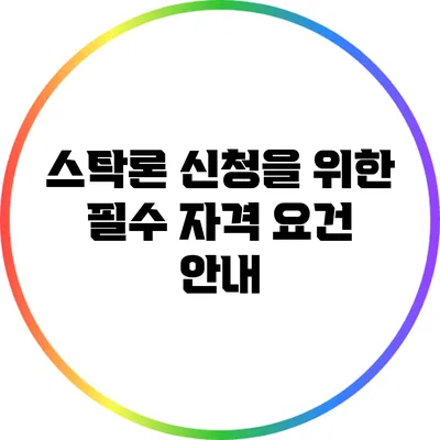 스탁론 신청을 위한 필수 자격 요건 안내