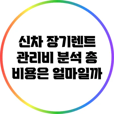 신차 장기렌트 관리비 분석: 총 비용은 얼마일까?