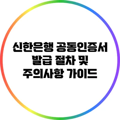 신한은행 공동인증서 발급 절차 및 주의사항 가이드