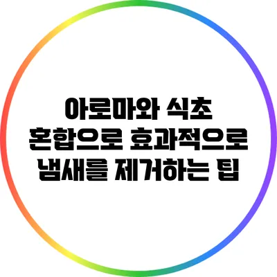 아로마와 식초 혼합으로 효과적으로 냄새를 제거하는 팁