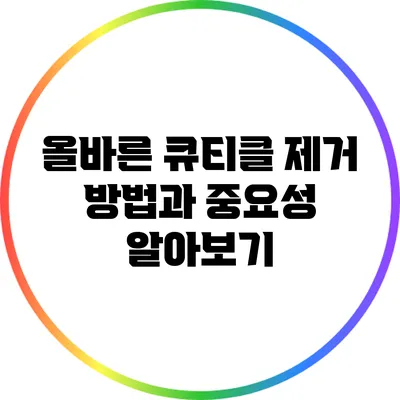올바른 큐티클 제거 방법과 중요성 알아보기