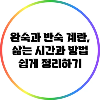 완숙과 반숙 계란, 삶는 시간과 방법 쉽게 정리하기