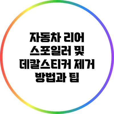 자동차 리어 스포일러 및 데칼스티커 제거 방법과 팁