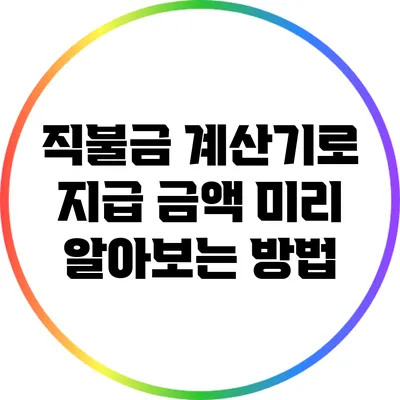 직불금 계산기로 지급 금액 미리 알아보는 방법
