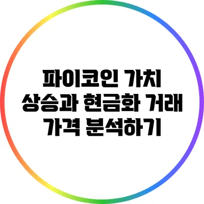 파이코인 가치 상승과 현금화 거래 가격 분석하기