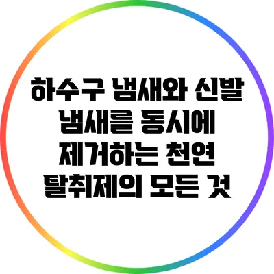 하수구 냄새와 신발 냄새를 동시에 제거하는 천연 탈취제의 모든 것