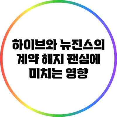 하이브와 뉴진스의 계약 해지: 팬심에 미치는 영향