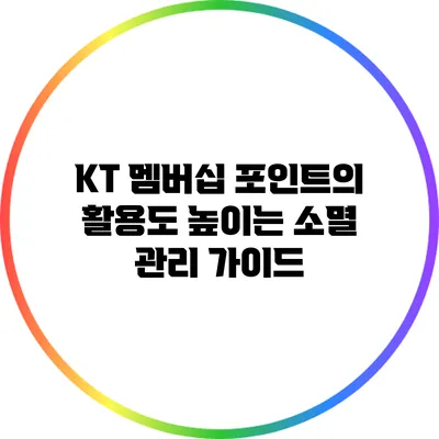 KT 멤버십 포인트의 활용도 높이는 소멸 관리 가이드