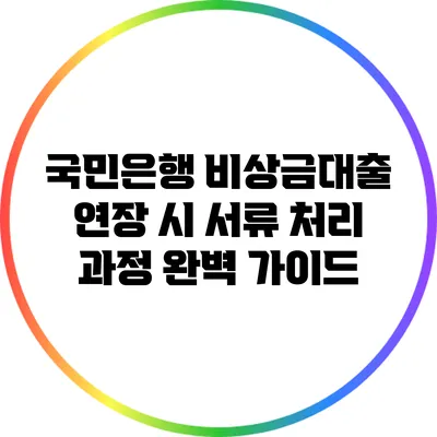 국민은행 비상금대출 연장 시 서류 처리 과정 완벽 가이드