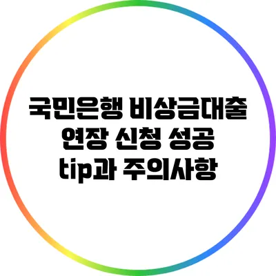 국민은행 비상금대출 연장 신청 성공 tip과 주의사항
