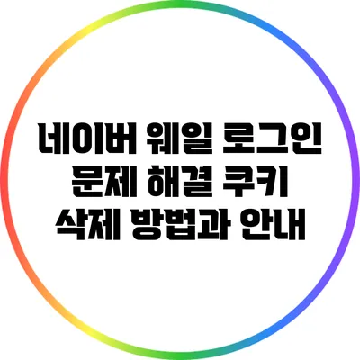 네이버 웨일 로그인 문제 해결: 쿠키 삭제 방법과 안내