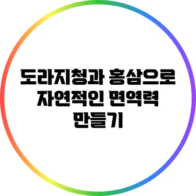 도라지청과 홍삼으로 자연적인 면역력 만들기