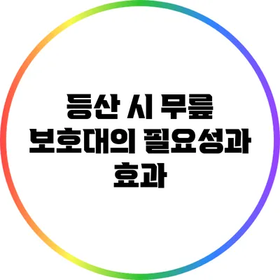 등산 시 무릎 보호대의 필요성과 효과