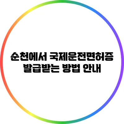 순천에서 국제운전면허증 발급받는 방법 안내