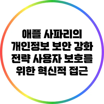애플 사파리의 개인정보 보안 강화 전략: 사용자 보호를 위한 혁신적 접근