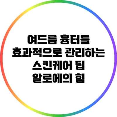 여드름 흉터를 효과적으로 관리하는 스킨케어 팁: 알로에의 힘