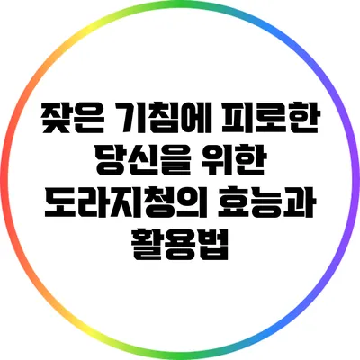 잦은 기침에 피로한 당신을 위한 도라지청의 효능과 활용법