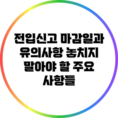 전입신고 마감일과 유의사항: 놓치지 말아야 할 주요 사항들