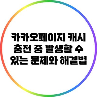 카카오페이지 캐시 충전 중 발생할 수 있는 문제와 해결법