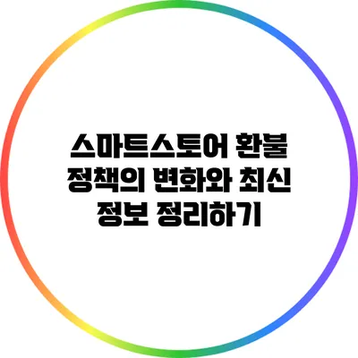 스마트스토어 환불 정책의 변화와 최신 정보 정리하기
