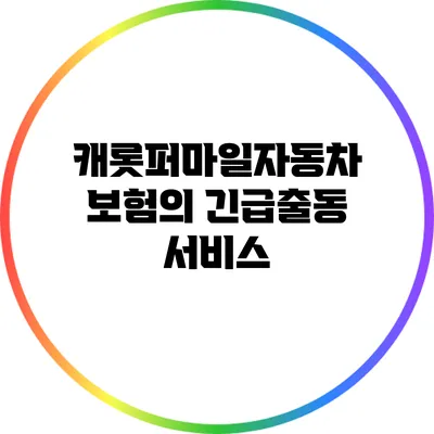 캐롯퍼마일자동차보험의 긴급출동 서비스